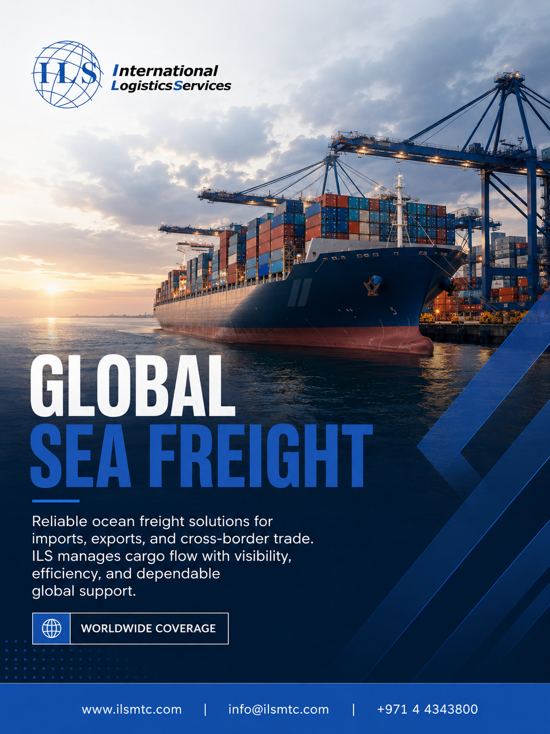 ILS social media design — Global Sea Freight